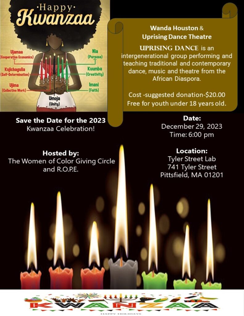 Kwanzaa 2023 – A celebration for the community – Dec. 29, 2023 at the Tyler Street Lab in Pittsfield